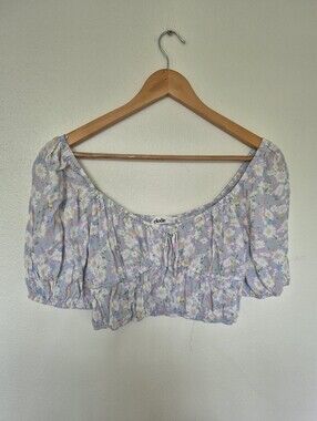 Elodie Floral Crop Peasant Style Top Small